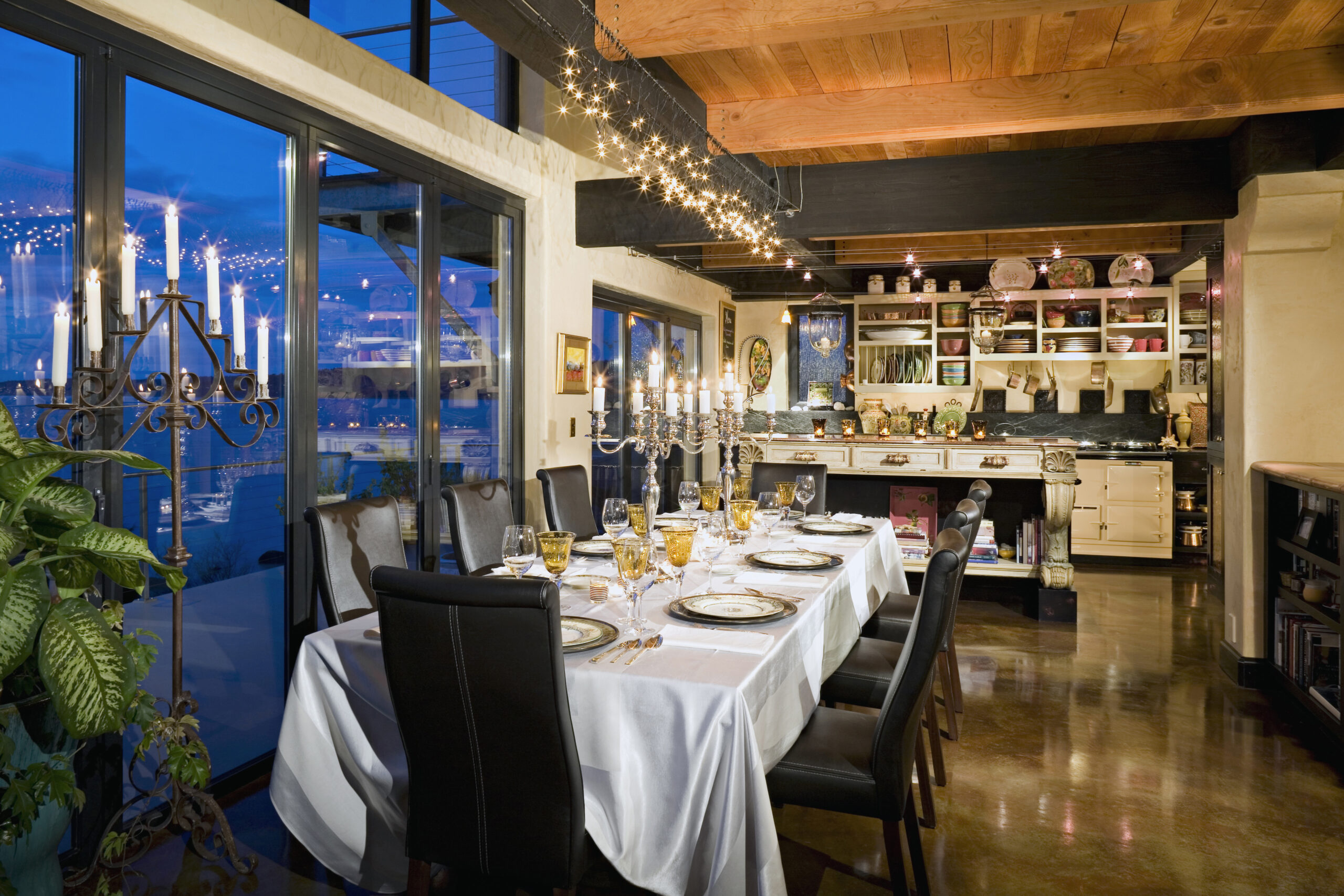 Seattle, Washington, USA,Set table in ornate dining room
